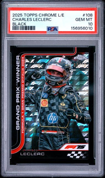 Topps Charles Leclerc 09/10 Logofractor Black #108 2025 Chrome Formula