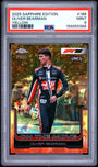 Topps Oliver Bearman 23/75 Sapphire Yellow 2025 Chrome Formula 1 Sapphire PSA 9