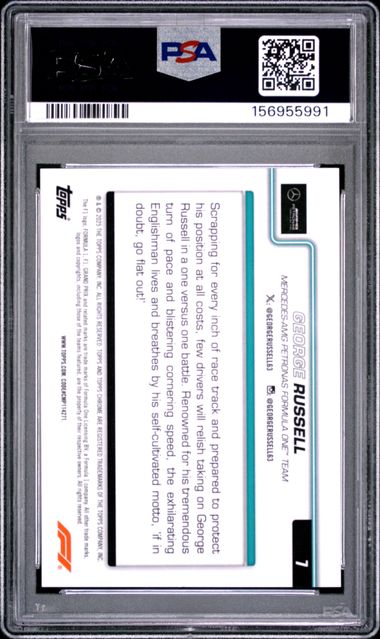 Topps George Russell 01/25 Logofractor Orange #7 2025 Chrome Formula 1 Logofractor PSA 10