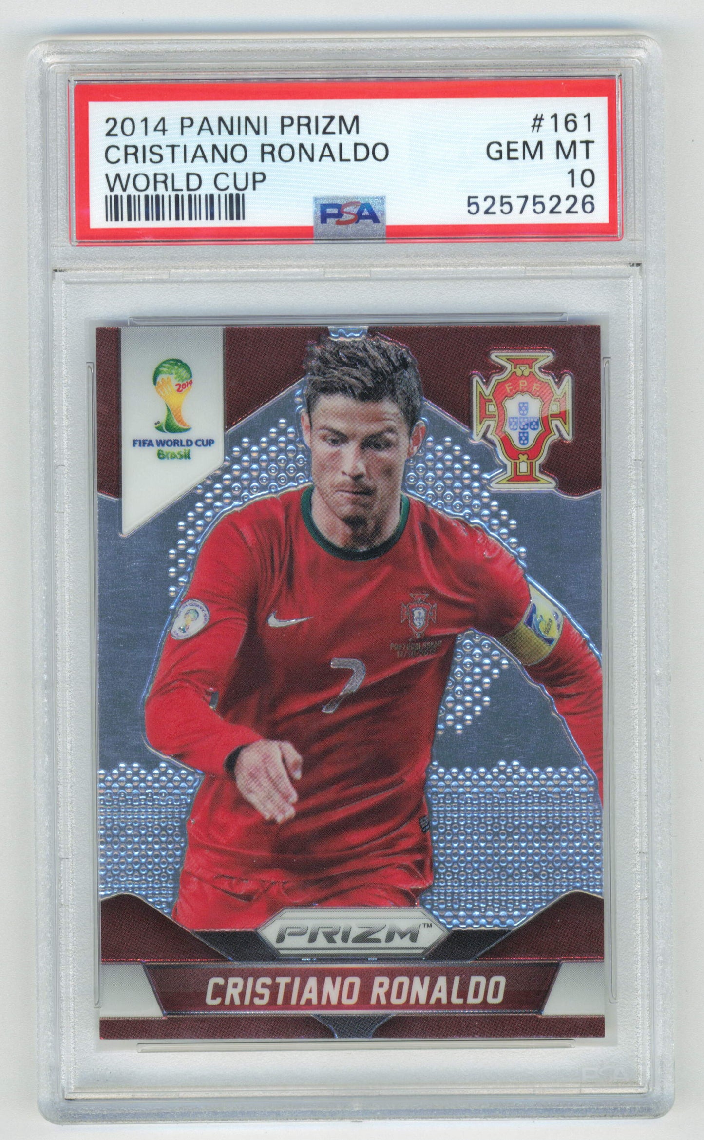 Panini Cristiano Ronaldo Parallel # 161 2014 Prizm World Cup PSA 10