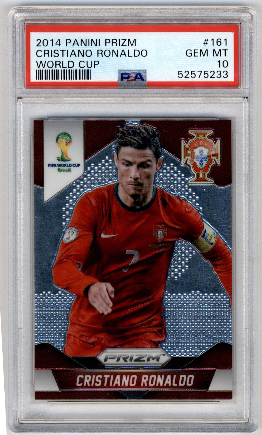 Panini Cristiano Ronaldo #161 2014 2014 Panini Prizm World Cup PSA 10