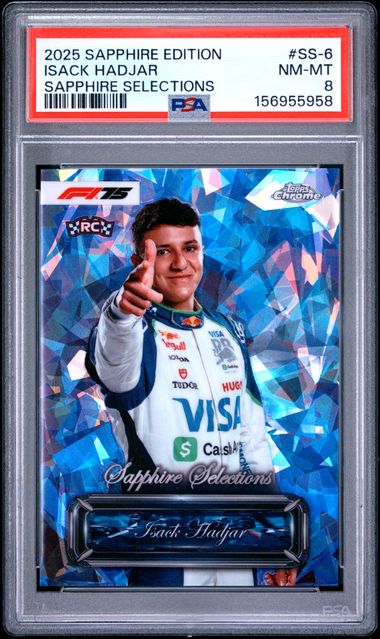 Topps Isack Hadjar RC Sapphire Selections #SS-6 2025 Chrome Formula 1 Sapphire PSA 8