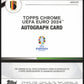 Topps Kevin De Bruyne Autograph 06/25 CA-DB Chrome Sapphire UEFA EURO 2024
