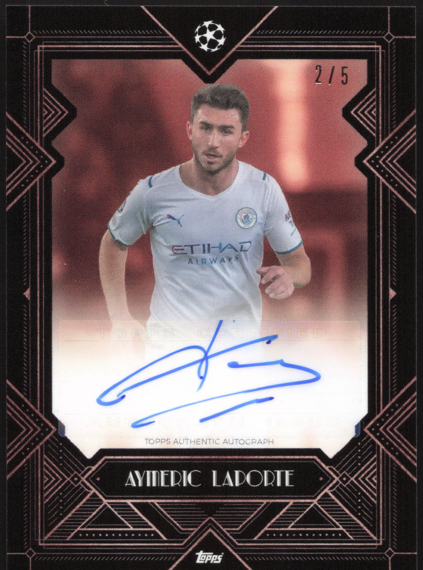 Topps Aymeric Laporte Autograph 2/5 Deco UEFA Club Competitions 2021