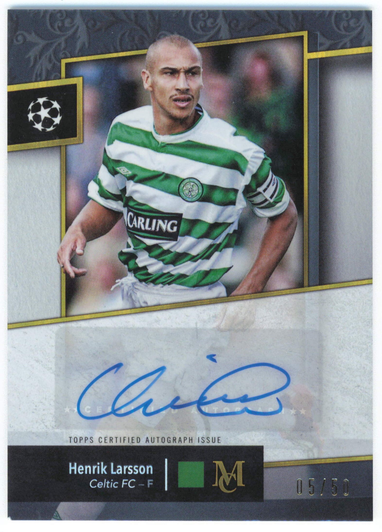 Topps Henrik Larsson Archival Autograph 5/50 AA-HL Museum Collection UEFA Club Competitions 2024/25