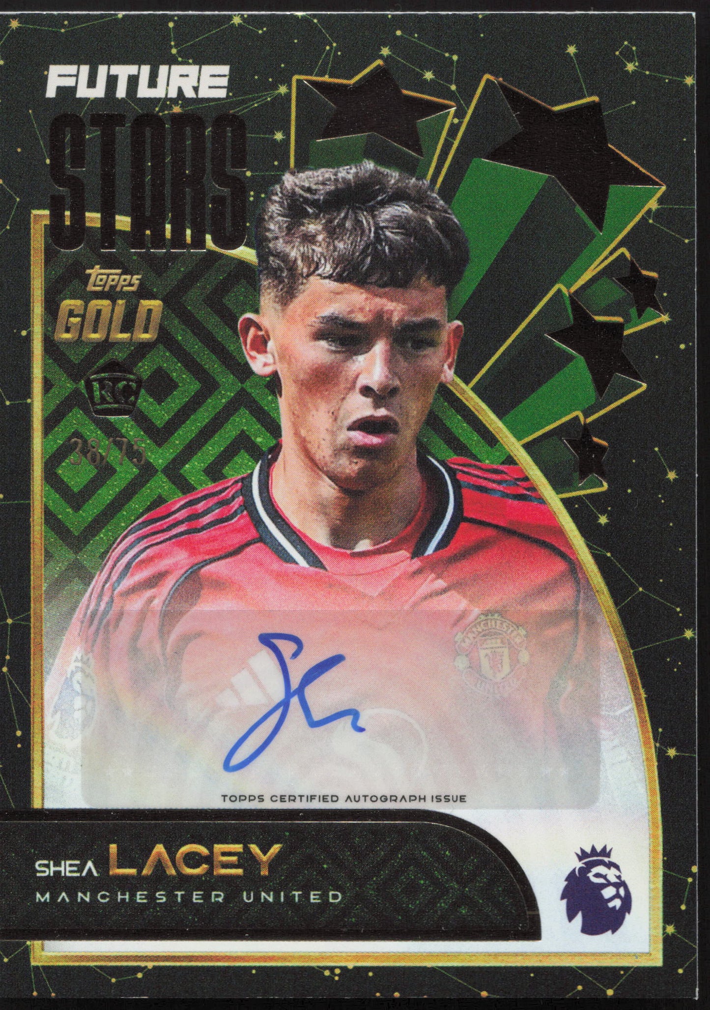 Topps Shea Lacey Future Stars Autograph Card 38/75 Gold Premier League 2025/26