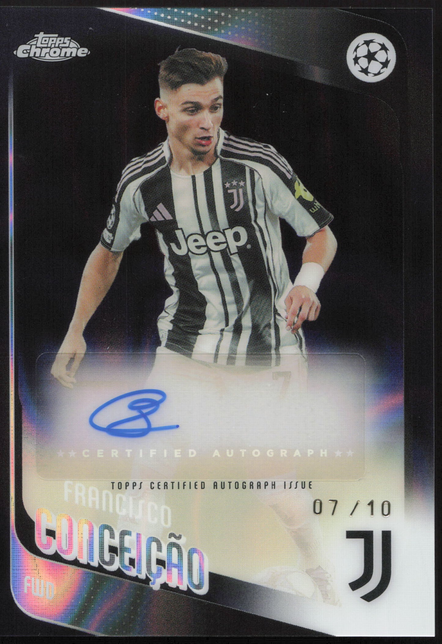 Topps Francisco Conceicao Autograph Card 7/10 CA-FC Chrome UEFA Club Competitions 2025/26