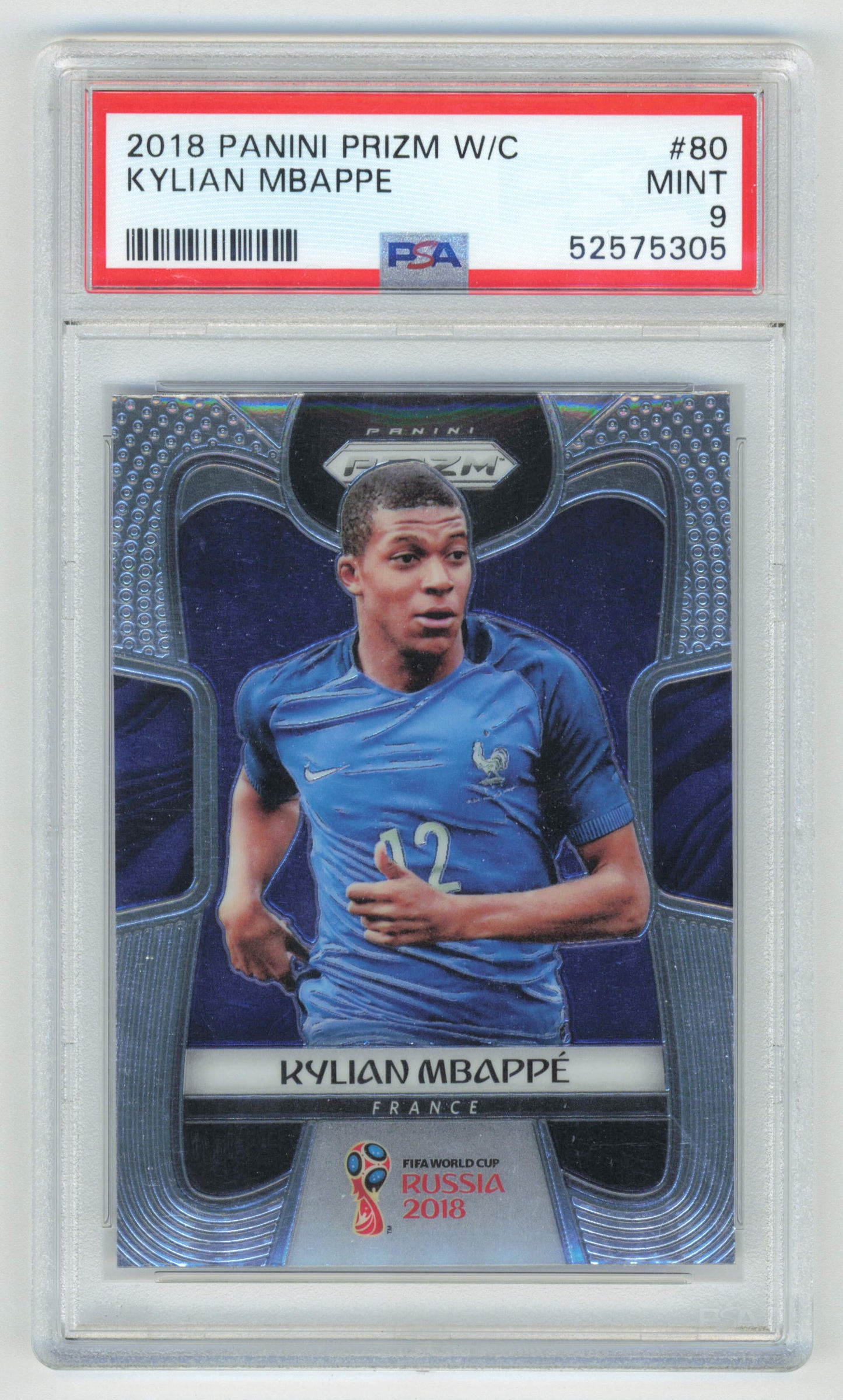 Panini Kylian Mbappe Parallel #80 Prizm World Cup PSA 10