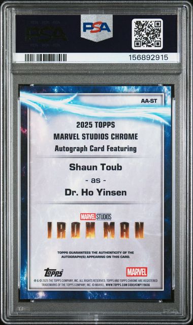 Topps Dr. Ho Yensen/Shaun Toub Autograph AA-ST 2025 Chrome Marvel Studios PSA 9