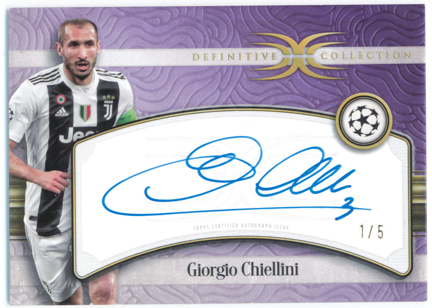 Topps Giorgio Chiellini Legendary Autograph Collection 1/5 LA-GC Topps Definitive UEFA Club Competitions 2024/2025
