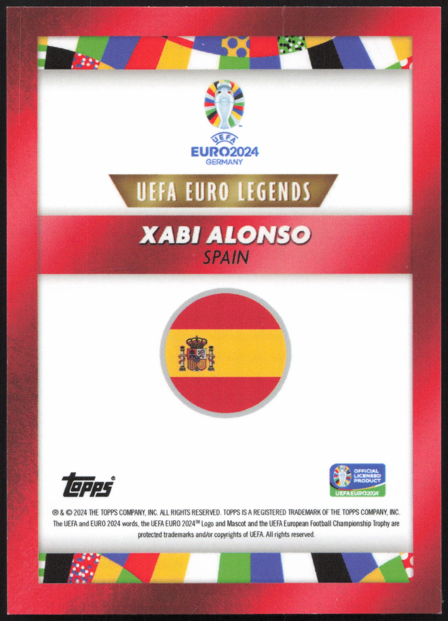 Topps Xabi Alonso Autograph 07/10 UEFA Euro Legends 2024 Topps Euro Legends