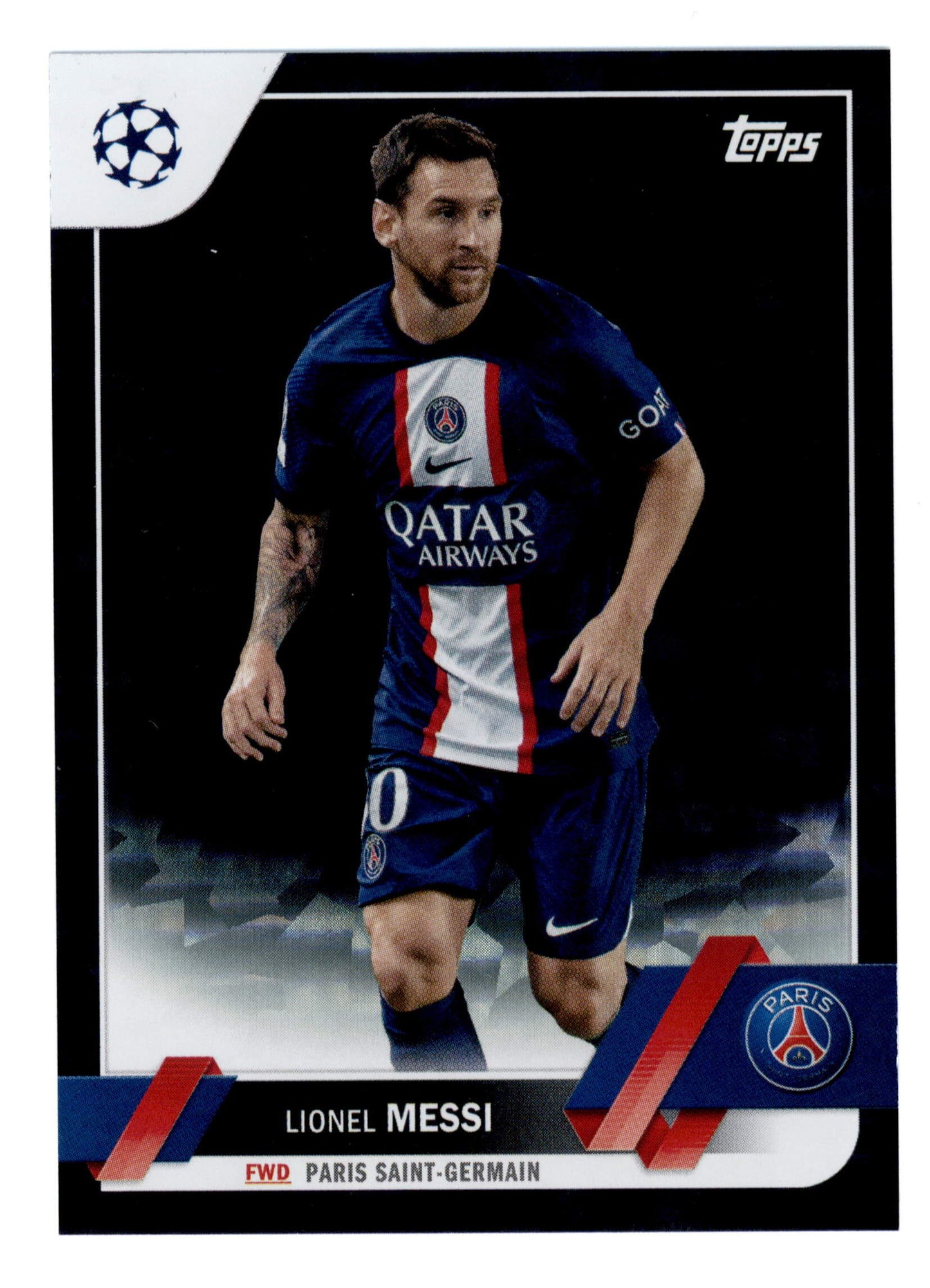 Topps Lionel Messi 5/10 Black Ice #1 Chrome UEFA Club Competitions 2022/23