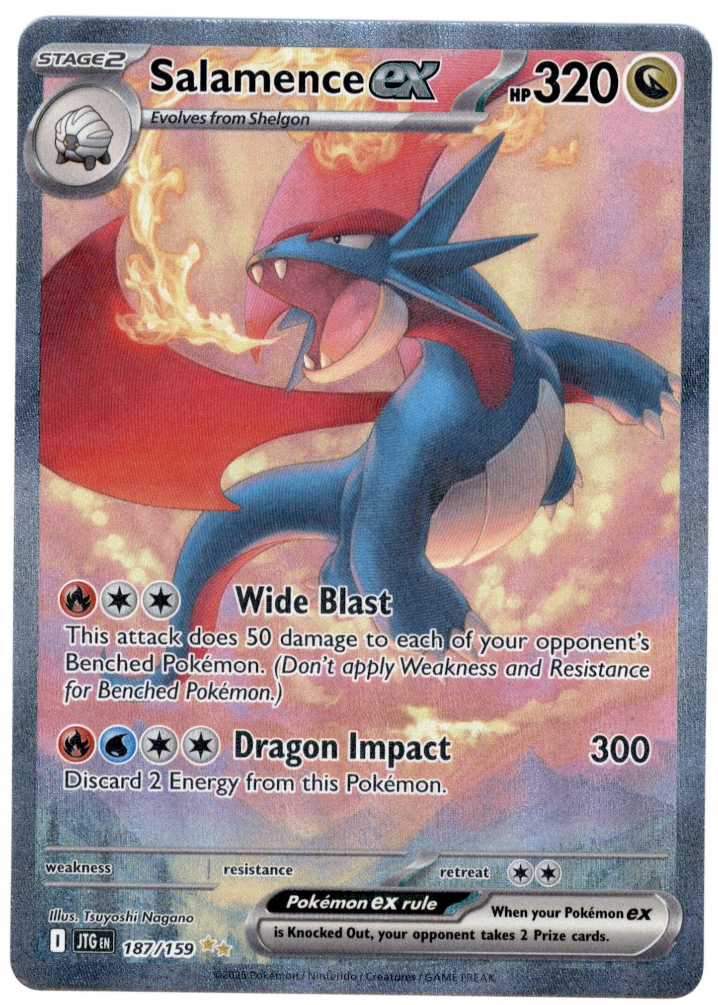 Pokemon Salamence EX 187/159 Special Illustration Rare 2025 Journey Together