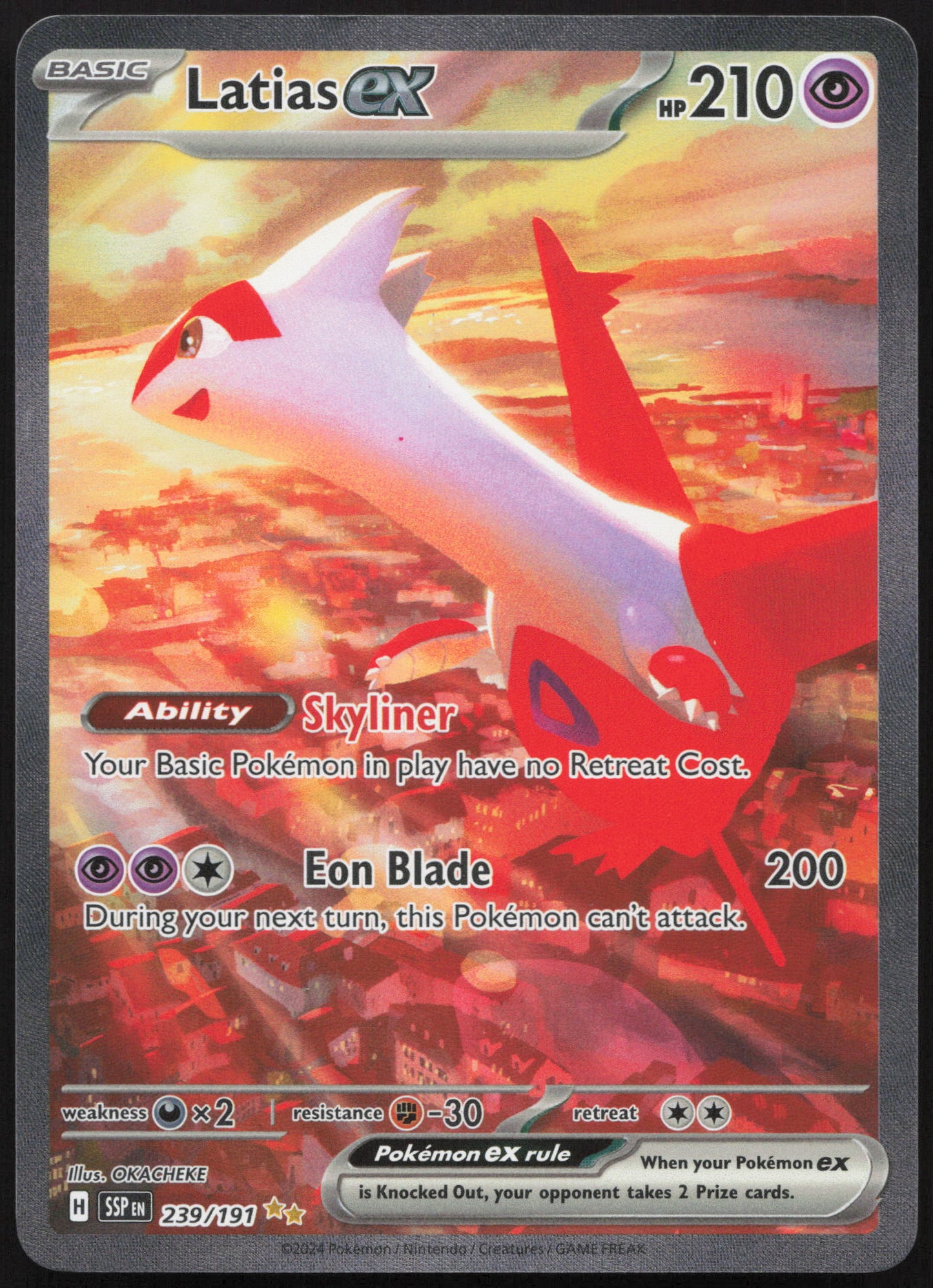 Pokemon Latias EX 239/191 Special Illustration Rare 2024 Surging Sparks