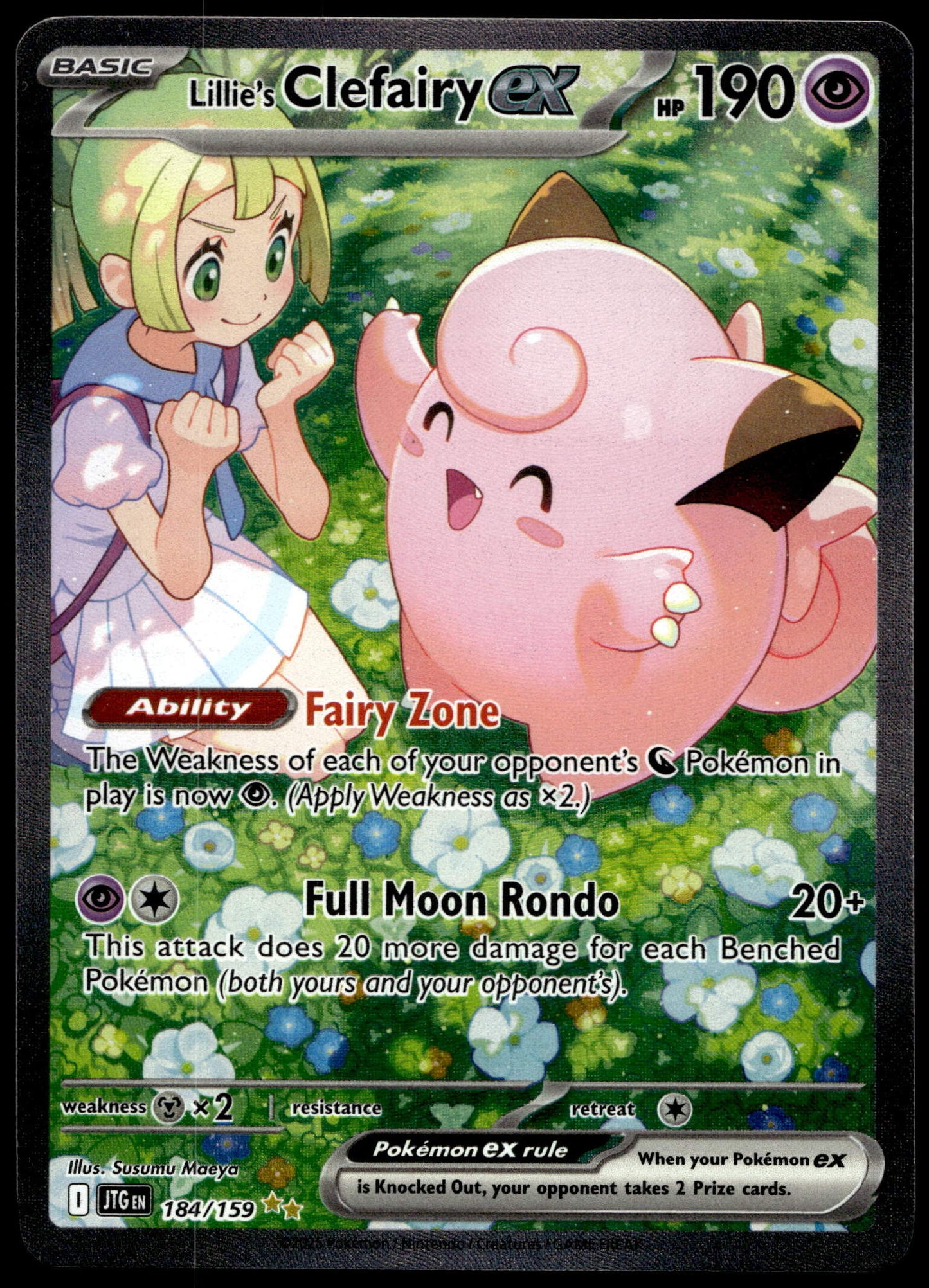 Pokemon Lillie's Clefairy Ex 184/159 Special Illustration Rare 2025 Journey Together