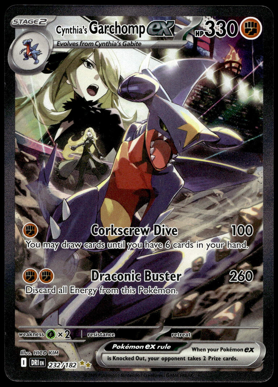 Pokemon Cynthia's Garchomp Ex 232/182 Special Illustration Rare 2025 Destined Rivals