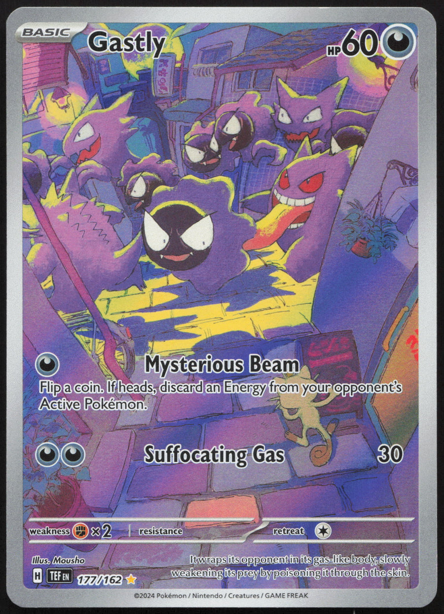 Pokemon Gastly 177/162 Illustration Rare 2024 Temporal Forces