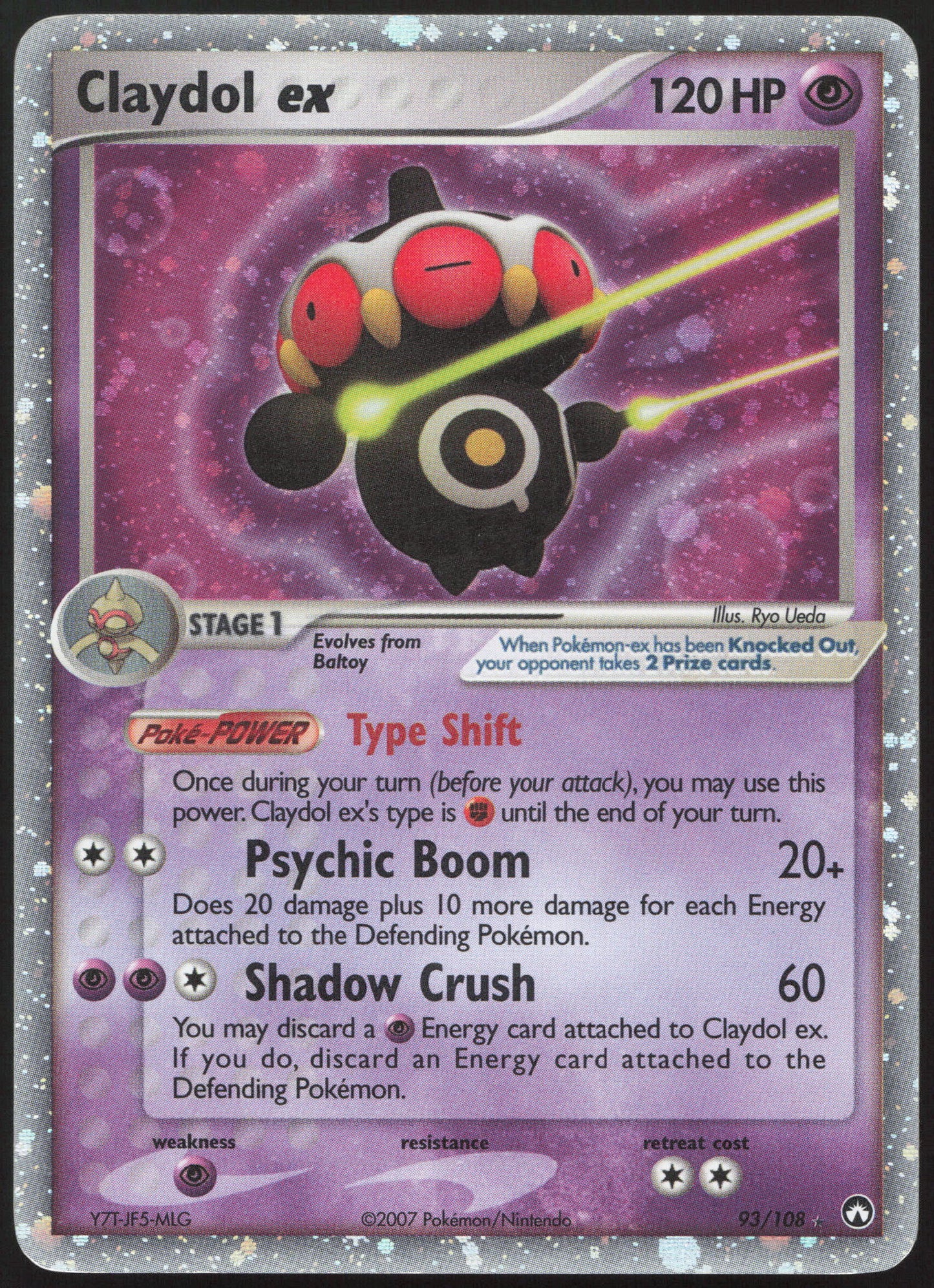 Pokemon Claydol EX 93/108 Holo 2007 Power Keepers