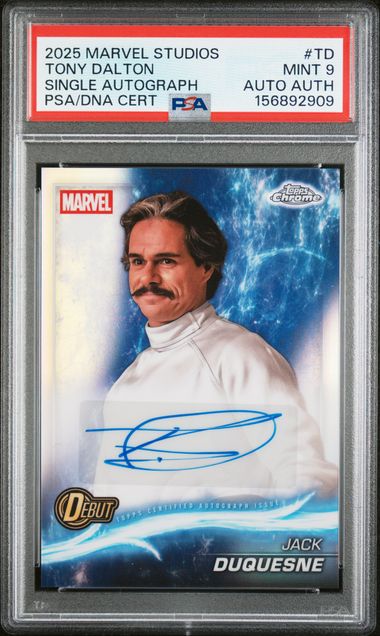 Topps Jack Duquesne/Tony Dalton Autograph AA-TD 2025 Chrome Marvel Studios PSA 9