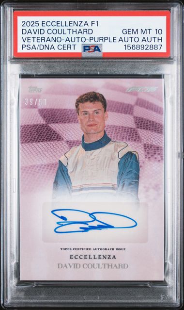 Topps David Coulthard 39/50 Veterano Autograph Purple 2025 Eccellenza Formula 1 PSA 10