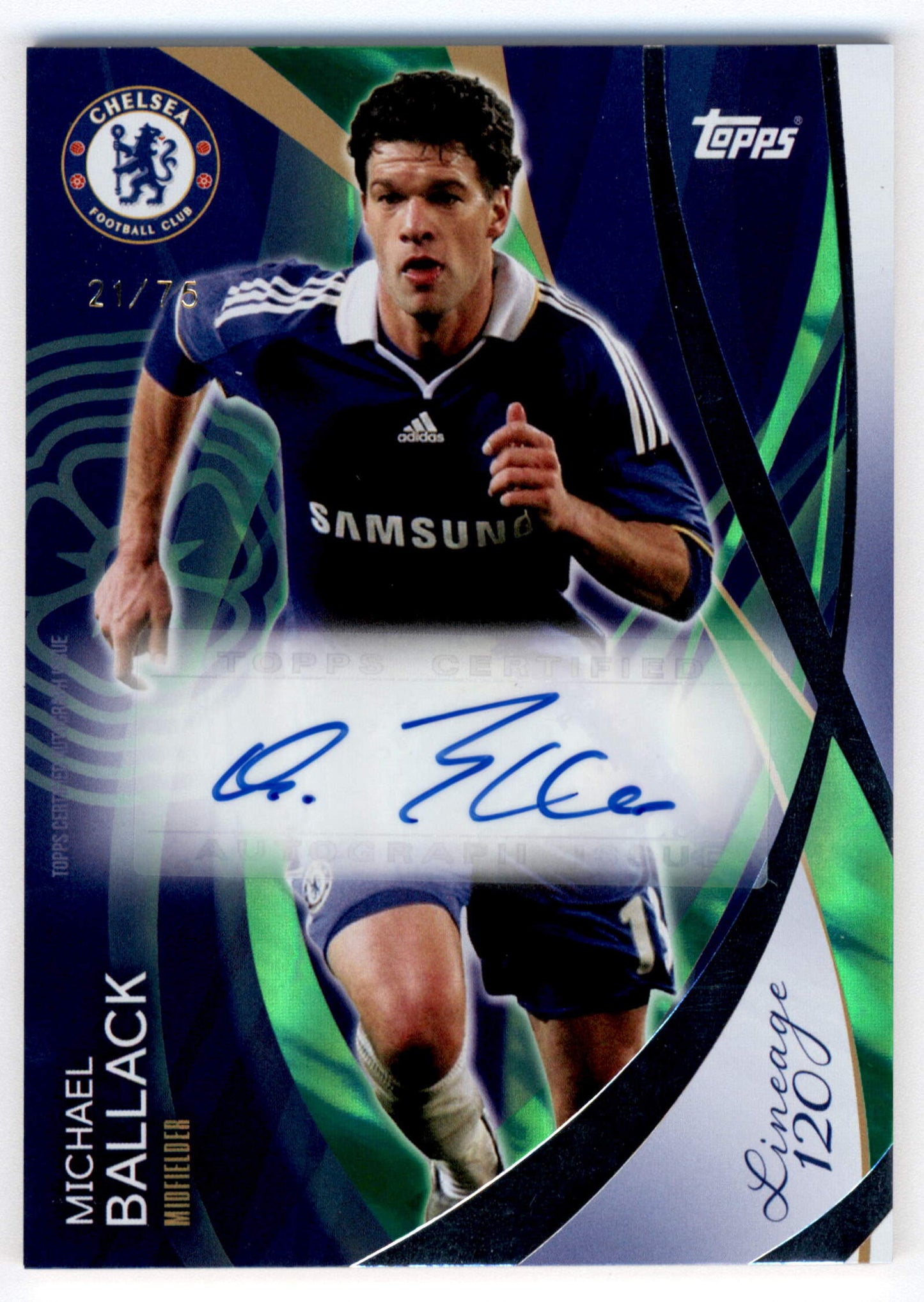 Topps Michael Ballack 21/75 Autograph LA-MB Chelsea Lineage 2024/25
