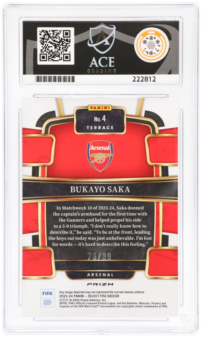 Panini Bukayo Saka Winter Camo Terrace Card /99 Panini Select Fifa Soccer 2023-24 #4 ACE10