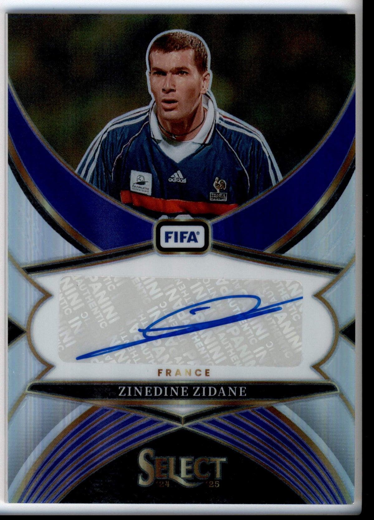 Panini Zinedine Zidane Purple Silver Prizm Signatures #SS-ZZ 2024-25 Select Fifa