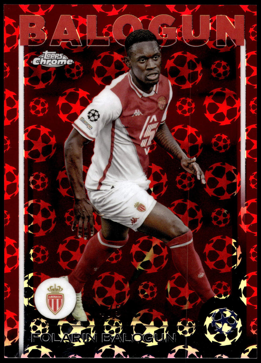 Topps Folarin Balogun 4/5 Logofractor Red #21 2025 Chrome UCC Logofractor