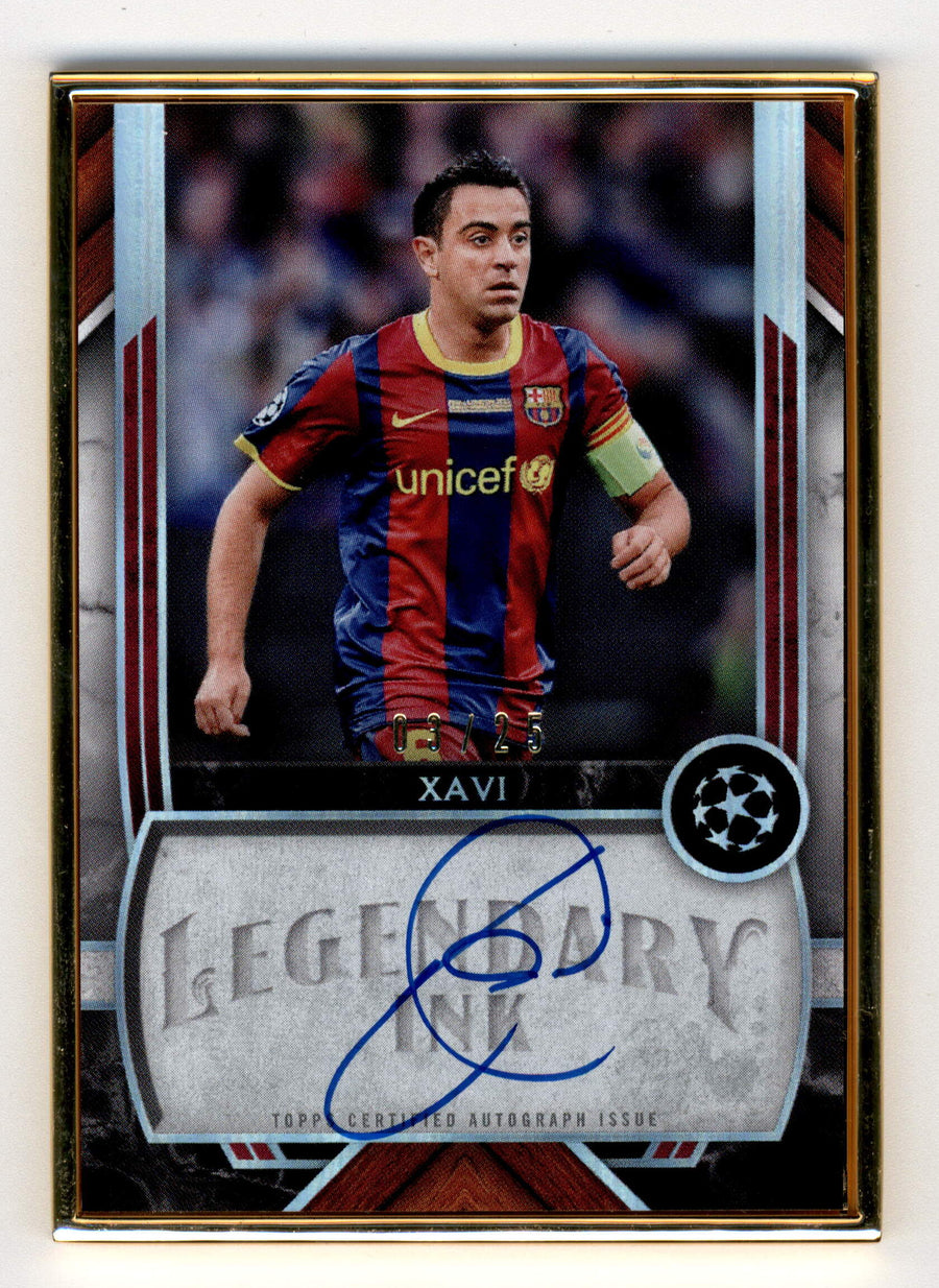Topps Xavi 03/25 Legendary Ink Framed Autograph LI-XA UEFA Champions League Museum Collection 2022/23