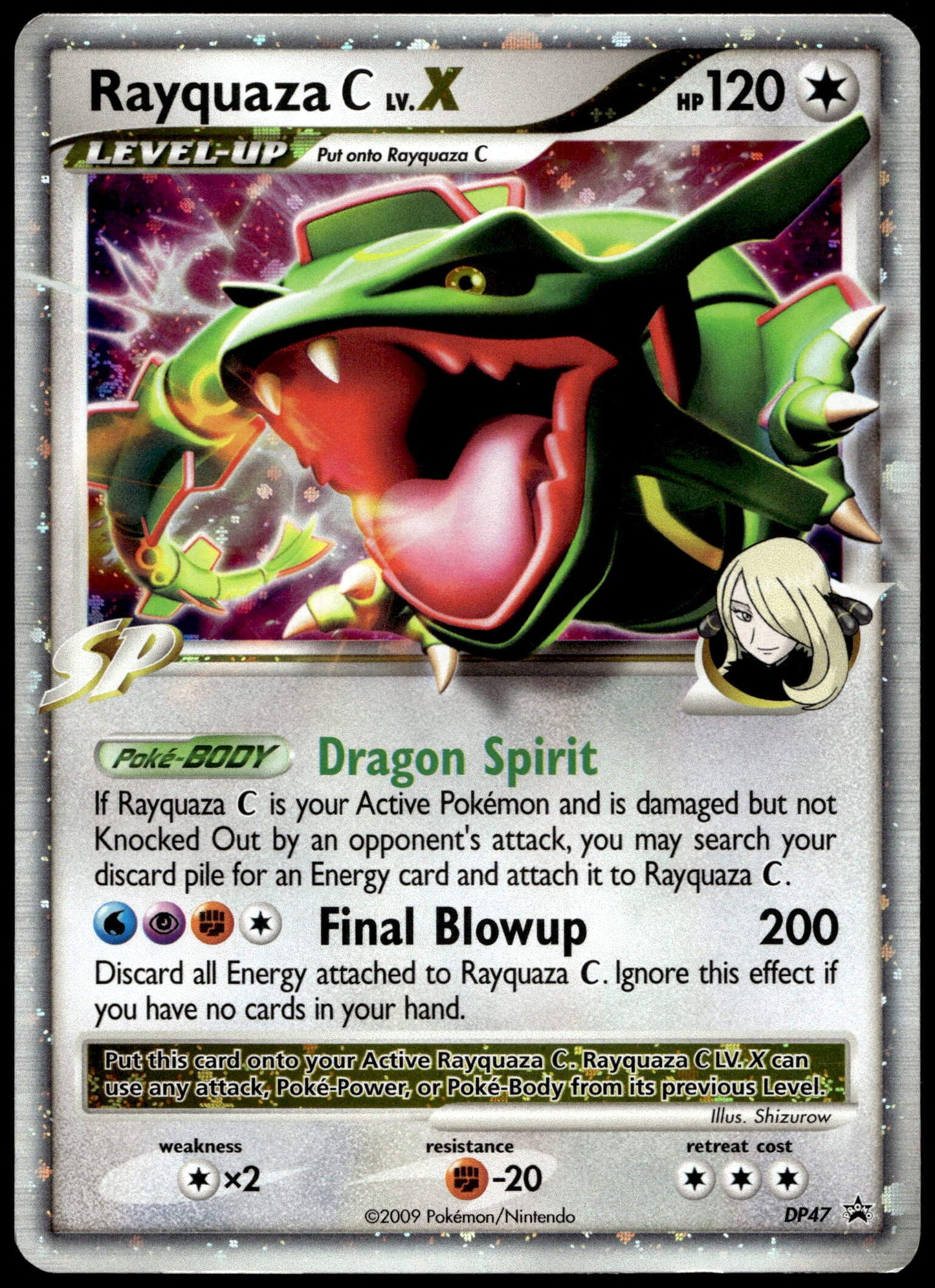 Pokemon Rayquaza C Lv. X DP47 Cosmo Holo 2009 Diamond & Pearl Promos