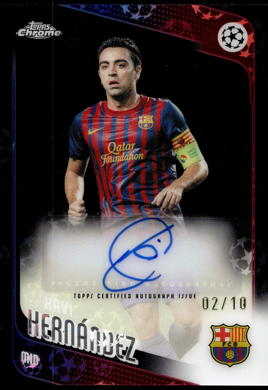 Topps Xavi Hernandez 02/10 Autograph CLA-XH 2025/26 Chrome Uefa Club Competitions Logofractor