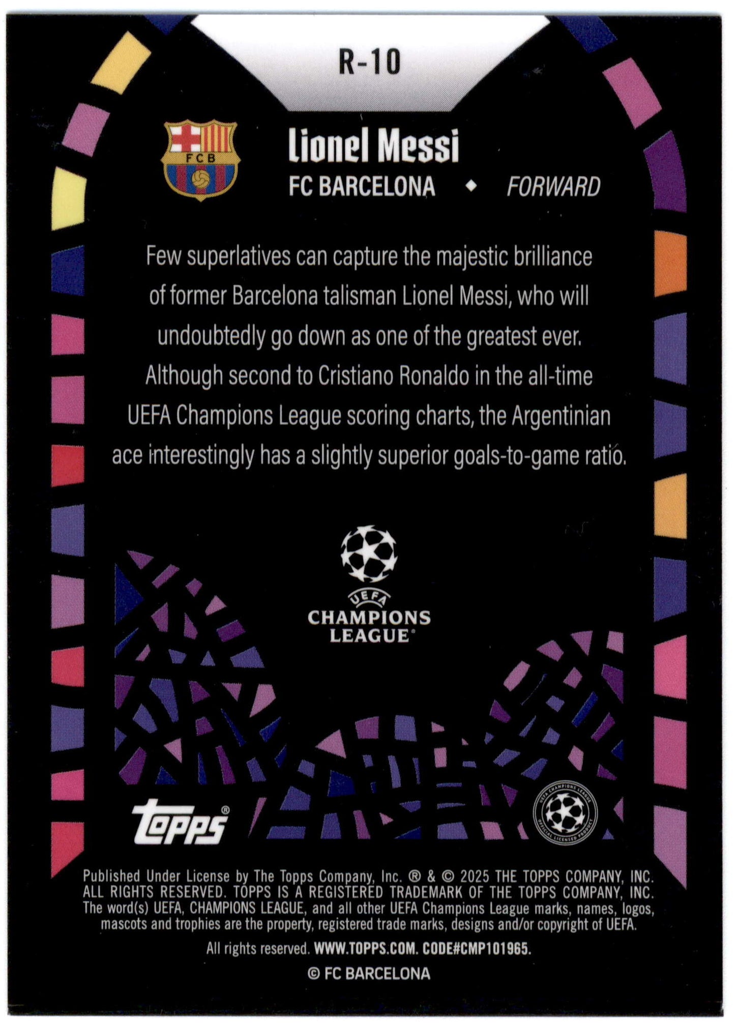 Topps Lionel Messi Renaissance Case Hit R-10 2025 Merlin Uefa Club Competitions