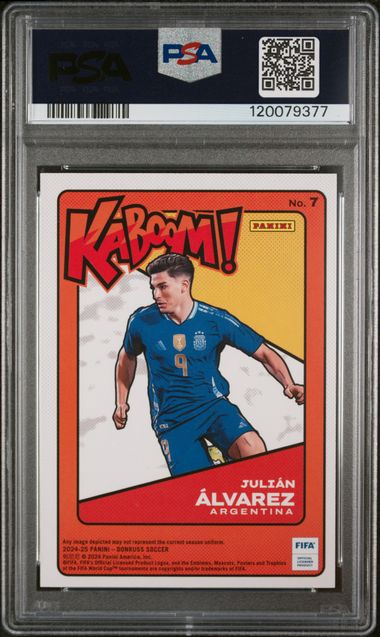 Panini Julian Alvarez Kaboom! #7 2024-25 Donruss Fifa PSA 9