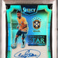 Panini Neymar Jr 16/25 Emerging Stars Signature Neon Green Die Cut #ES-N 2016 Select Soccer PSA 8
