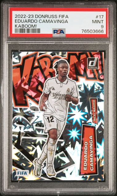 Panini Eduardo Camavinga Kaboom! #17 2022-23 Donruss Fifa Soccer PSA 9