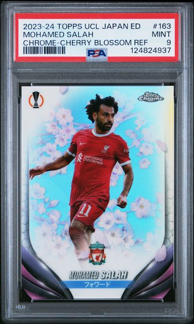Topps Mohamed Salah Cherry Blossom Refractor #163 2023-24 UCL Japan Edition PSA  9