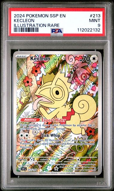 Pokemon Kecleon 213/191 Illustration Rare 2024 Surging Sparks PSA 9