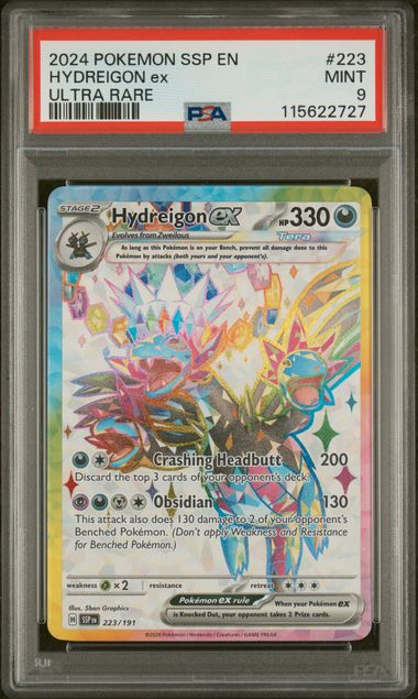 Pokemon Hydreigon EX 223/191 Full Art 2024 Surging Sparks PSA 9