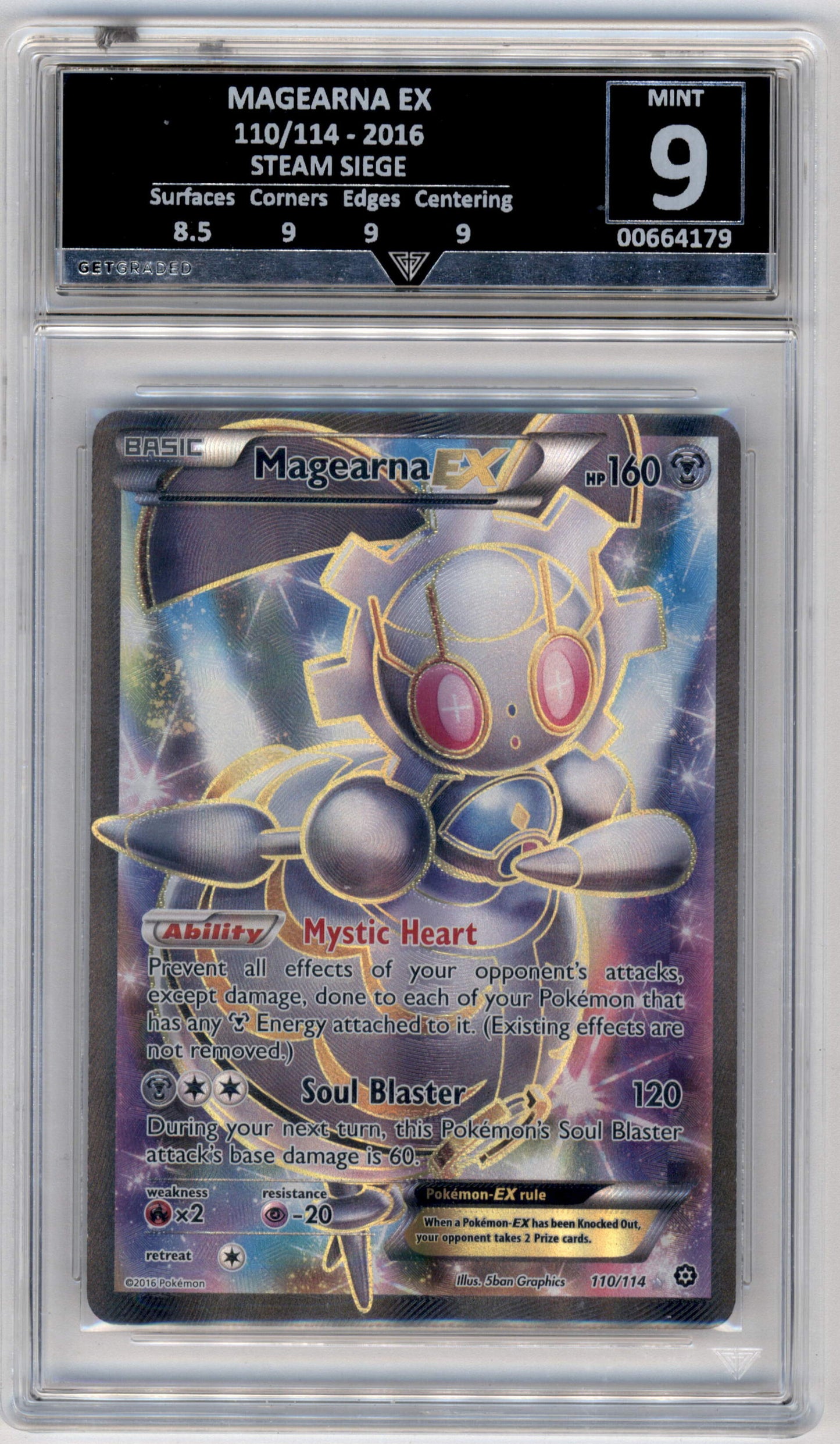 Pokemon Magearna Ex 110/114 Ultra Rare Steam Siege 2016 GG 9