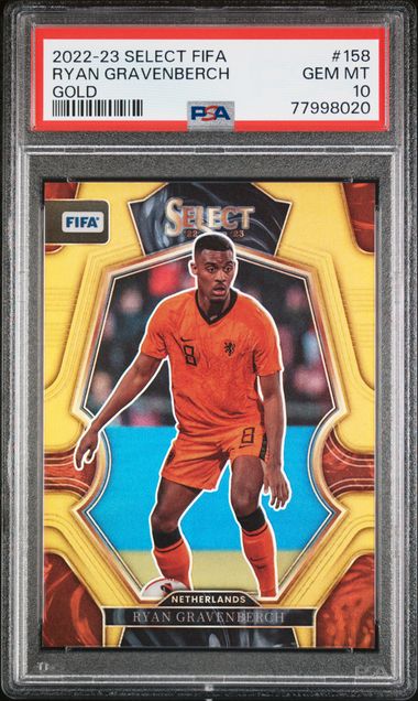 Panini Ryan Gravenberch 10/10 Gold #158 2022-23 Select Fifa PSA 10
