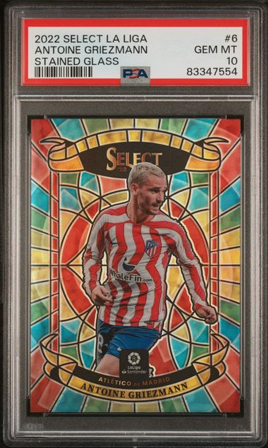 Panini Antoine Griezmann Stained Glass #6 2022 Select La Liga PSA 10