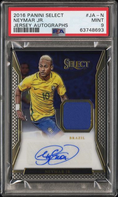 Panini Neymar Jr. 33/55 Jersey Autographs #JA-N 2016 Select Soccer PSA 9