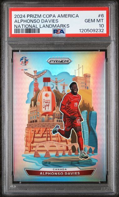 Panini Alphonso Davies National Landmarks #6 2024 Prizm Copa America PSA 10