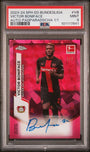 Topps Victor Boniface 1/1 Sapphire Autograph Padparadscha #BCA-VB 2023-24 Chrome Bundesliga Sapphire PSA 9