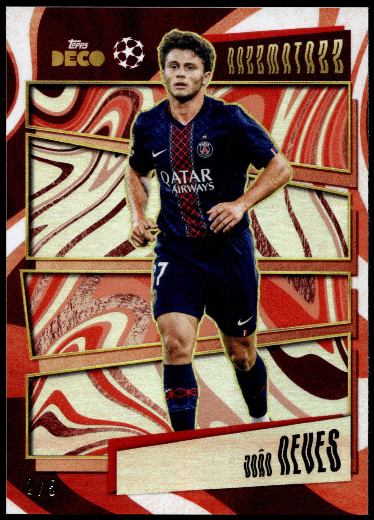 Topps Joao Neves 2/5 Red Razzmatazz 2025 Deco UCC