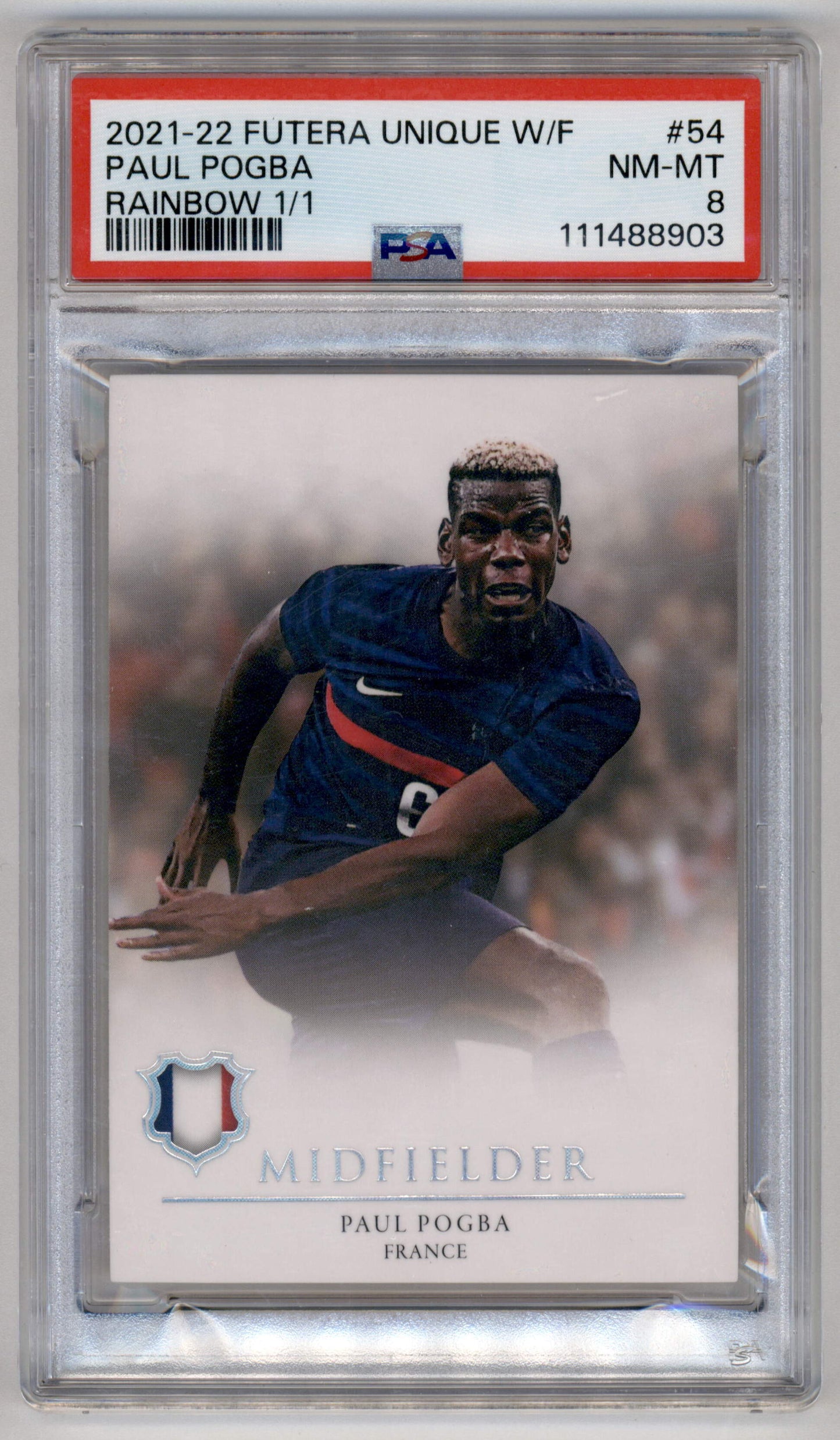 Futera Paul Pogba 1/1 Rainbow #54 2021-22 Unique World Football PSA 8