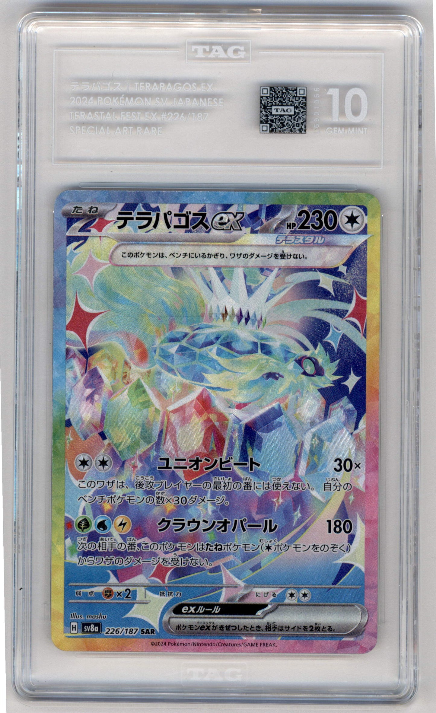 Pokemon Terapagos Ex 226/187 Special Art Rare Terastal Festival 2024 TAG 10