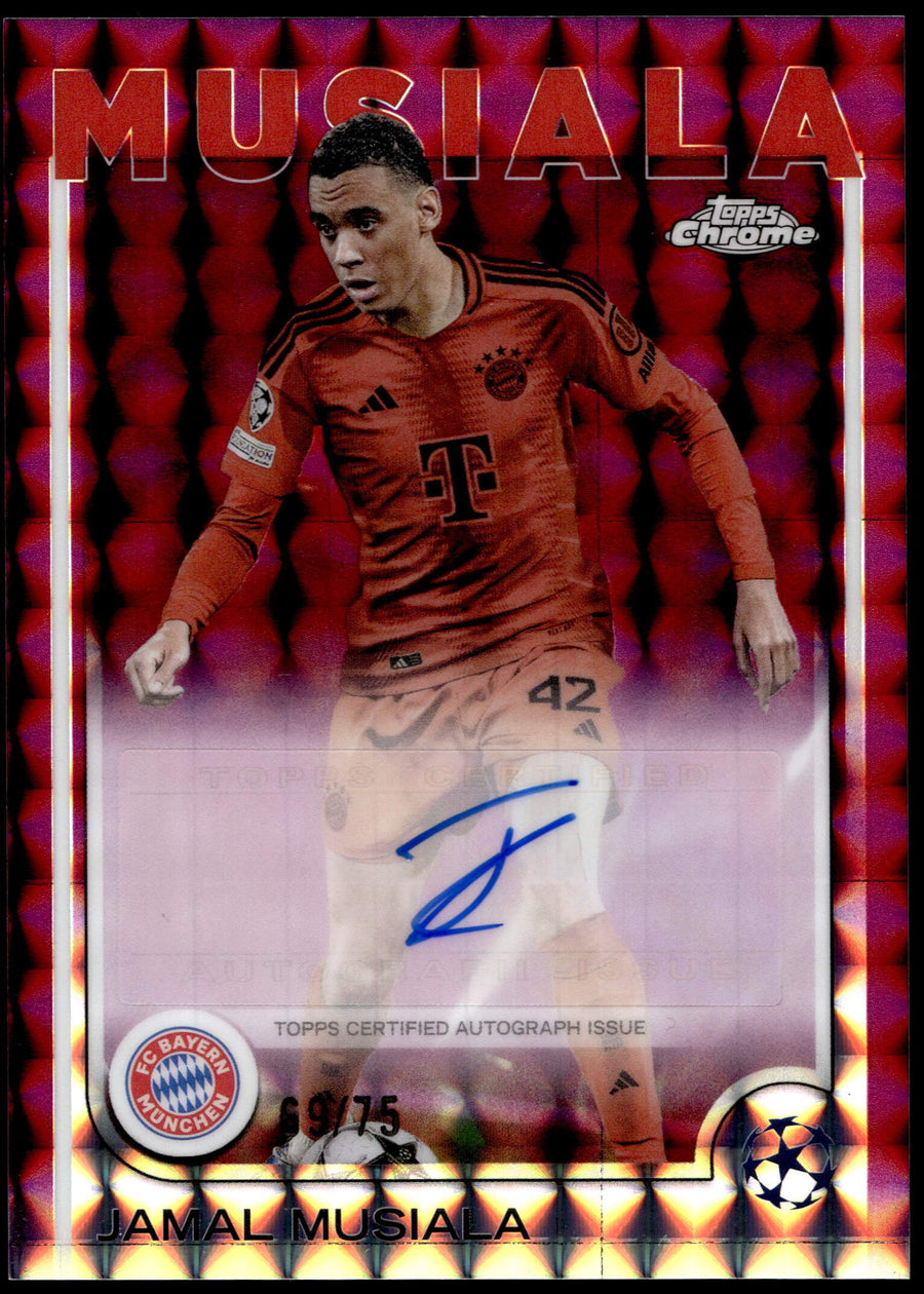 Topps Jamal Musiala Base Autograph Card /75 Chrome UCC 2024-25