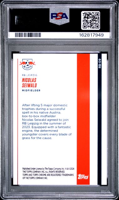 Topps Nicolas Siewald 5/5 Red #RB-09 2023-24 Chrome RB Leipzig PSA 10