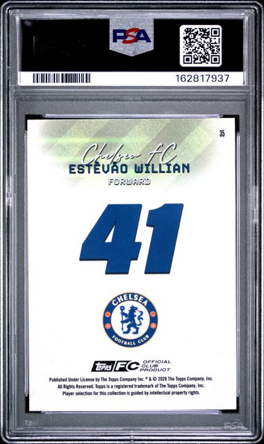 Topps Estevao Willian Halo #35 2025-26 Chelsea Team Set PSA 9